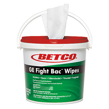 Betco – GE Fight Bac Disinfectant Cleaning Wipes - 500 Wipes Per Bucket -