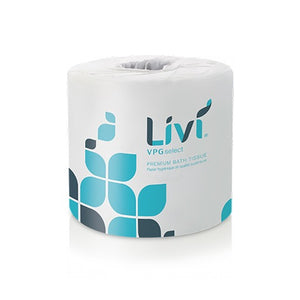 LIVI21547 Full Embossment Toilet Tissue - 80 rolls/500 sheets per roll -
